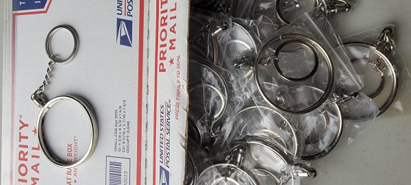 25 - SHINY SILVER - 2" - CHALLENGE COIN HOLDER KEYCHAIN