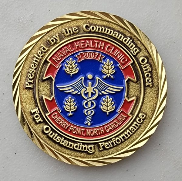 NAVAL HEALTH CLINIC - Painted Ring Reverse - Challenge Coin
