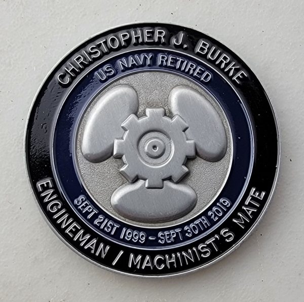 BURKE - RETIRED MACHINIST'S MATE - Challenge Coin