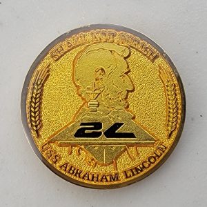 USS ABRAHAM LINCOLN - SHINY GOLD - Challenge Coin