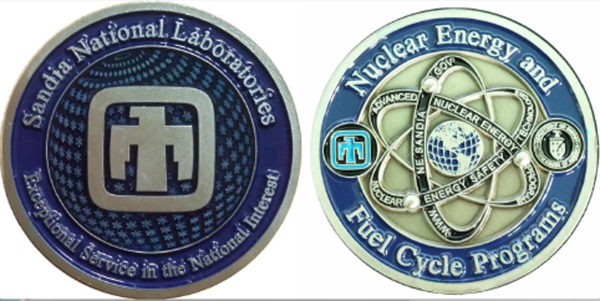 SNL - DOE - Nuclear Energy and Fuel Cycle Programs - Challenge Coin
